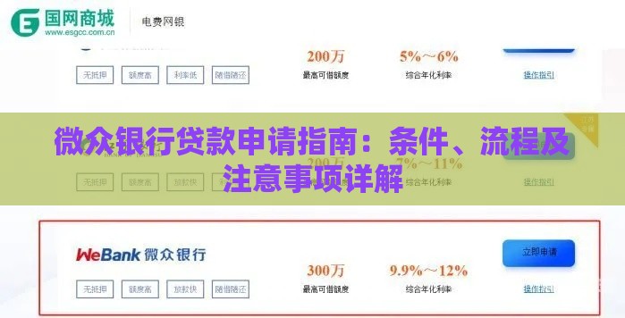 微众银行贷款申请指南：条件、流程及注意事项详解