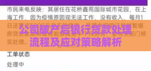 公司破产后银行贷款处理流程及应对策略解析