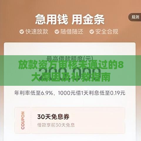 放款资方审核未通过的8大原因及补救指南