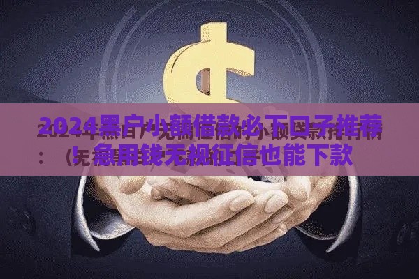 2024黑户小额借款必下口子推荐！急用钱无视征信也能下款