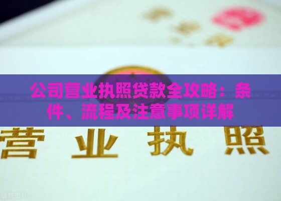 公司营业执照贷款全攻略：条件、流程及注意事项详解