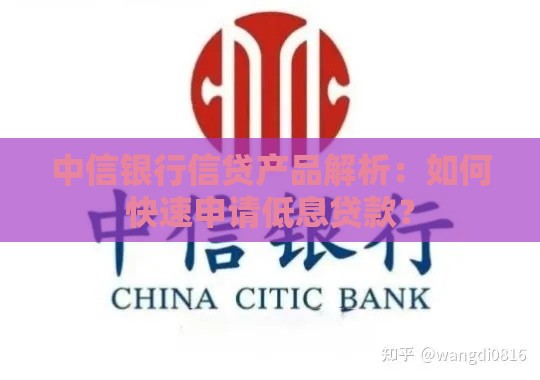 中信银行信贷产品解析：如何快速申请低息贷款？