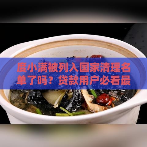 度小满被列入国家清理名单了吗？贷款用户必看最新政策解读