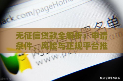 无征信贷款全解析：申请条件、风险与正规平台推荐