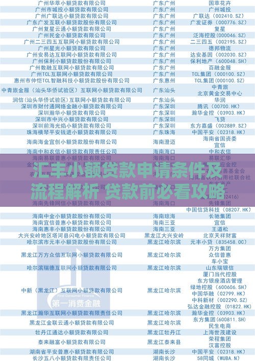 汇丰小额贷款申请条件及流程解析 贷款前必看攻略