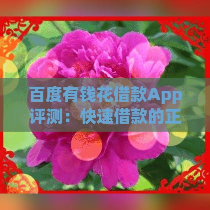 百度有钱花借款App评测：快速借款的正规平台，灵活分期更省心