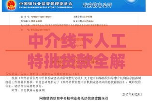 中介线下人工特批贷款全解析：快速下款攻略与避坑指南