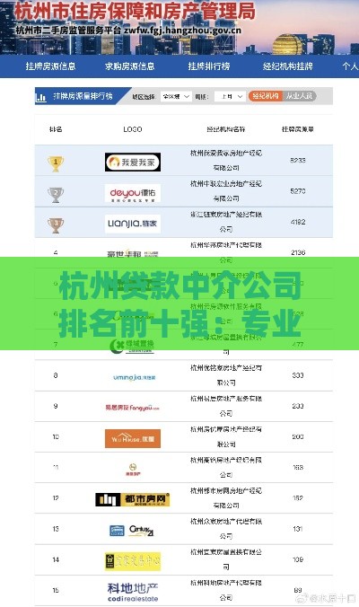 杭州贷款中介公司排名前十强:专业靠谱推荐及避坑指南 杭州贷款中介公司排名前十强:专业靠谱推荐及避坑指南
