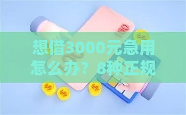 想借3000元急用怎么办？8种正规借款方法快速到账