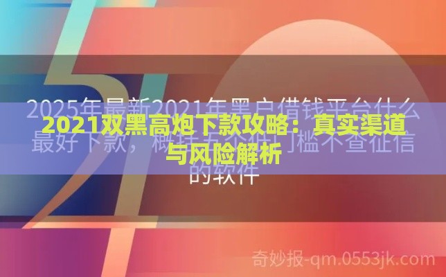 2021双黑高炮下款攻略：真实渠道与风险解析