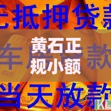 黄石正规小额贷款公司推荐及避坑指南