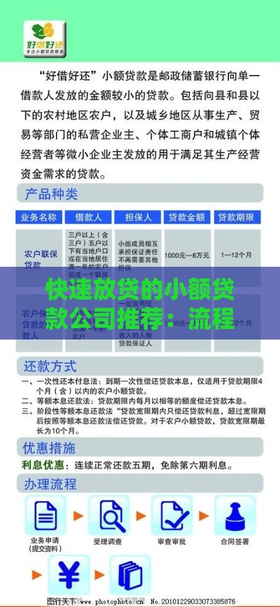 快速放贷的小额贷款公司推荐：流程、利率及注意事项