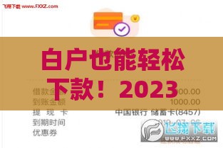 白户也能轻松下款！2023年十大正规贷款平台推荐及申请攻略