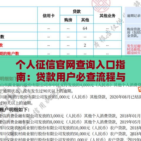 个人征信官网查询入口指南：贷款用户必查流程与避坑技巧