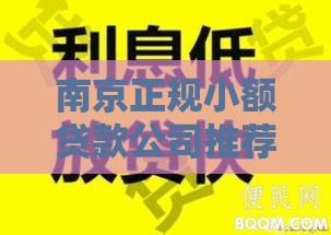 南京正规小额贷款公司推荐：如何安全快速申请贷款