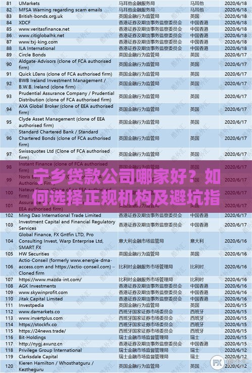 宁乡贷款公司哪家好？如何选择正规机构及避坑指南