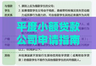 平度小额贷款公司申请指南：条件、流程与优势解析