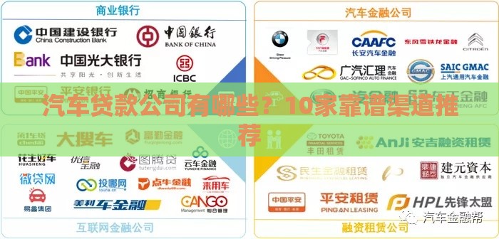 汽车贷款公司有哪些？10家靠谱渠道推荐