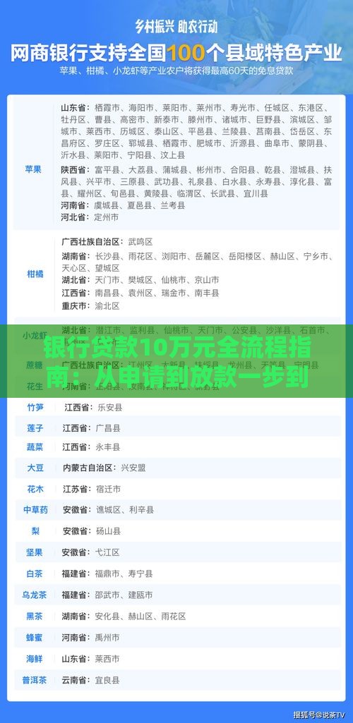 银行贷款10万元全流程指南：从申请到放款一步到位