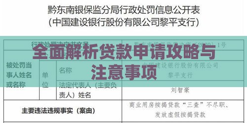 全面解析贷款申请攻略与注意事项 全面解析贷款申请攻略与注意事项