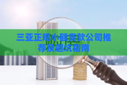 三亚正规小额贷款公司推荐及避坑指南