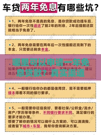 哪里可以申请一年免息贷款？真实渠道与避坑指南
