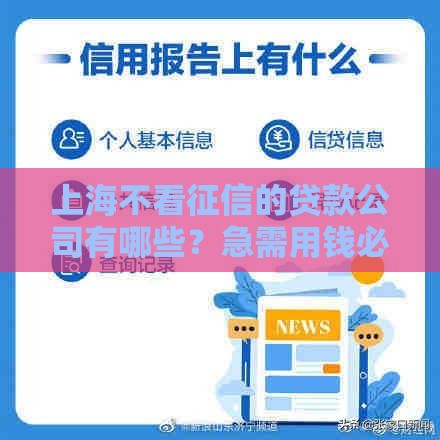 上海不看征信的贷款公司有哪些？急需用钱必看避坑指南