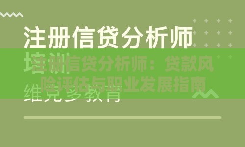 注册信贷分析师：贷款风险评估与职业发展指南
