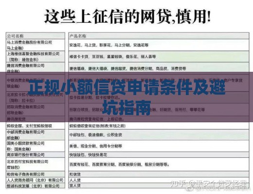正规小额信贷申请条件及避坑指南