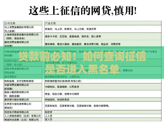 贷款前必知！如何查询征信是否进入黑名单