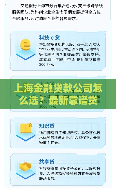 上海金融贷款公司怎么选？最新靠谱贷款机构推荐指南
