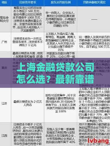 上海金融贷款公司怎么选？最新靠谱贷款机构推荐指南