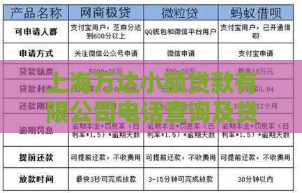 上海万达小额贷款有限公司电话查询及贷款服务指南