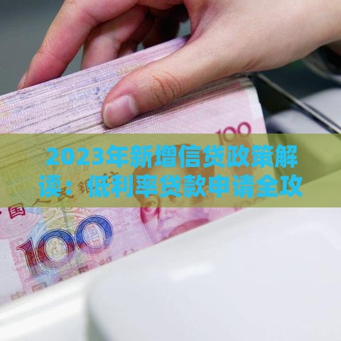 2023年新增信贷政策解读：低利率贷款申请全攻略