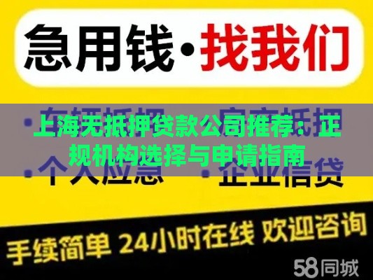 上海无抵押贷款公司推荐：正规机构选择与申请指南