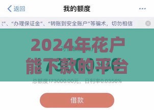 2024年花户能下款的平台推荐：征信差也能快速放款