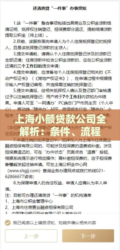 上海小额贷款公司全解析：条件、流程、利率及注意事项