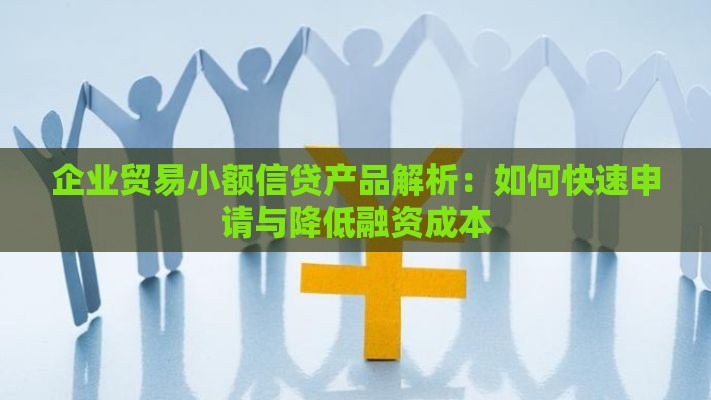 企业贸易小额信贷产品解析:如何快速申请与降低融资成本 企业贸易小额信贷产品解析:如何快速申请与降低融资成本
