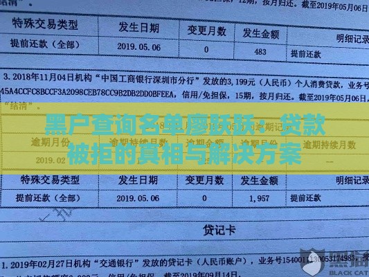 黑户查询名单廖跃跃：贷款被拒的真相与解决方案