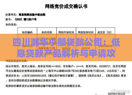 四川瀚华小额贷款公司：低息贷款产品解析与申请攻略