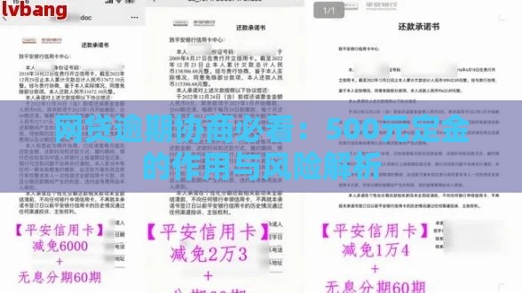 网贷逾期协商必看：500元定金的作用与风险解析