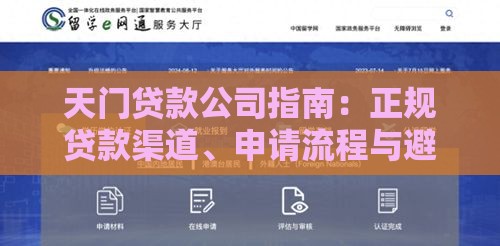天门贷款公司指南：正规贷款渠道、申请流程与避坑技巧