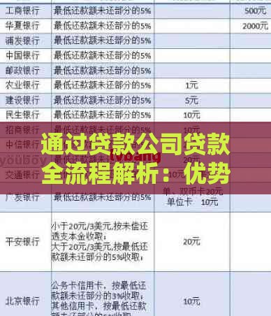 通过贷款公司贷款全流程解析：优势、风险与申请指南