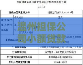 温州担保公司小额贷款申请条件及流程详解