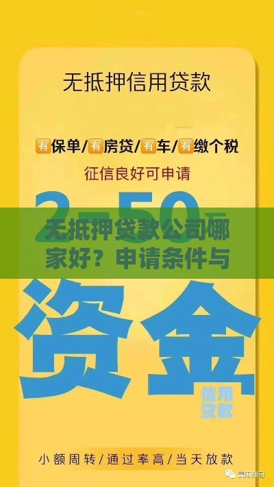 无抵押贷款公司哪家好？申请条件与避坑指南