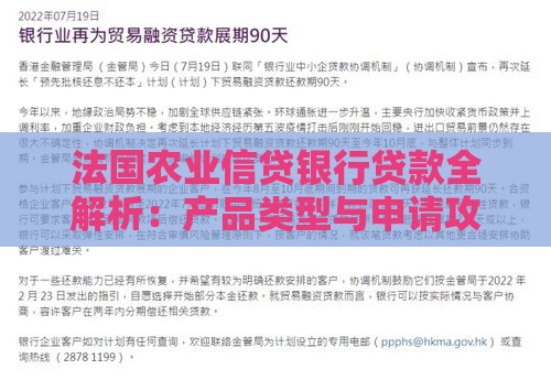 法国农业信贷银行贷款全解析：产品类型与申请攻略