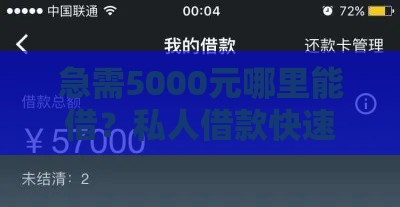 急需5000元哪里能借？私人借款快速到账免审核攻略