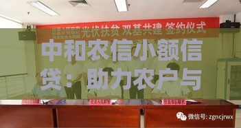 中和农信小额信贷：助力农户与小微企业的低息贷款指南