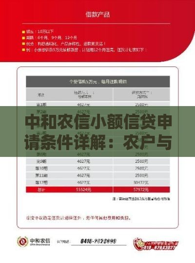 中和农信小额信贷申请条件详解：农户与个体户必看指南