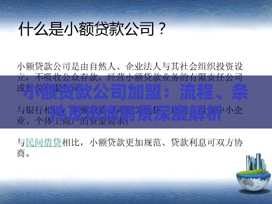 小额贷款公司加盟：流程、条件及市场前景深度解析